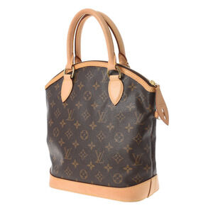 Louis Vuitton Lockit Canvas Handbag Brown Monogram